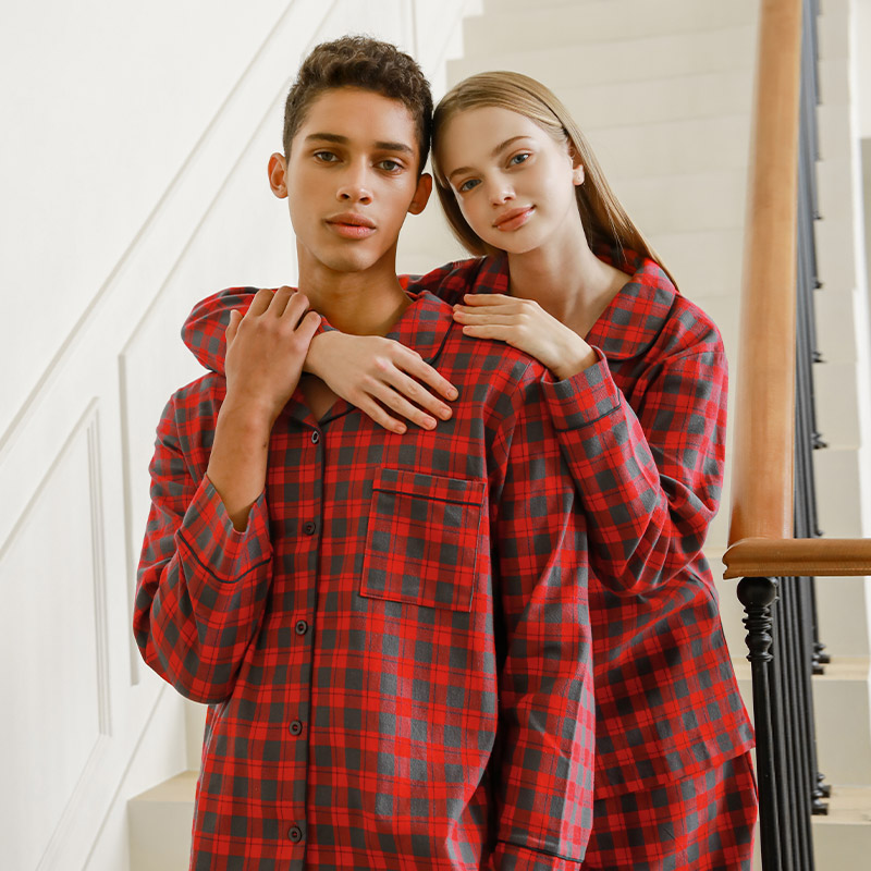 홀리데이 체크 파자마